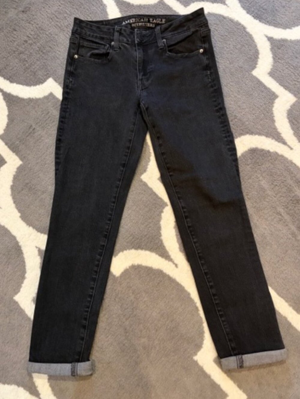 American Eagle Black Skinny Jeans, 360 Degree Super Stretch
